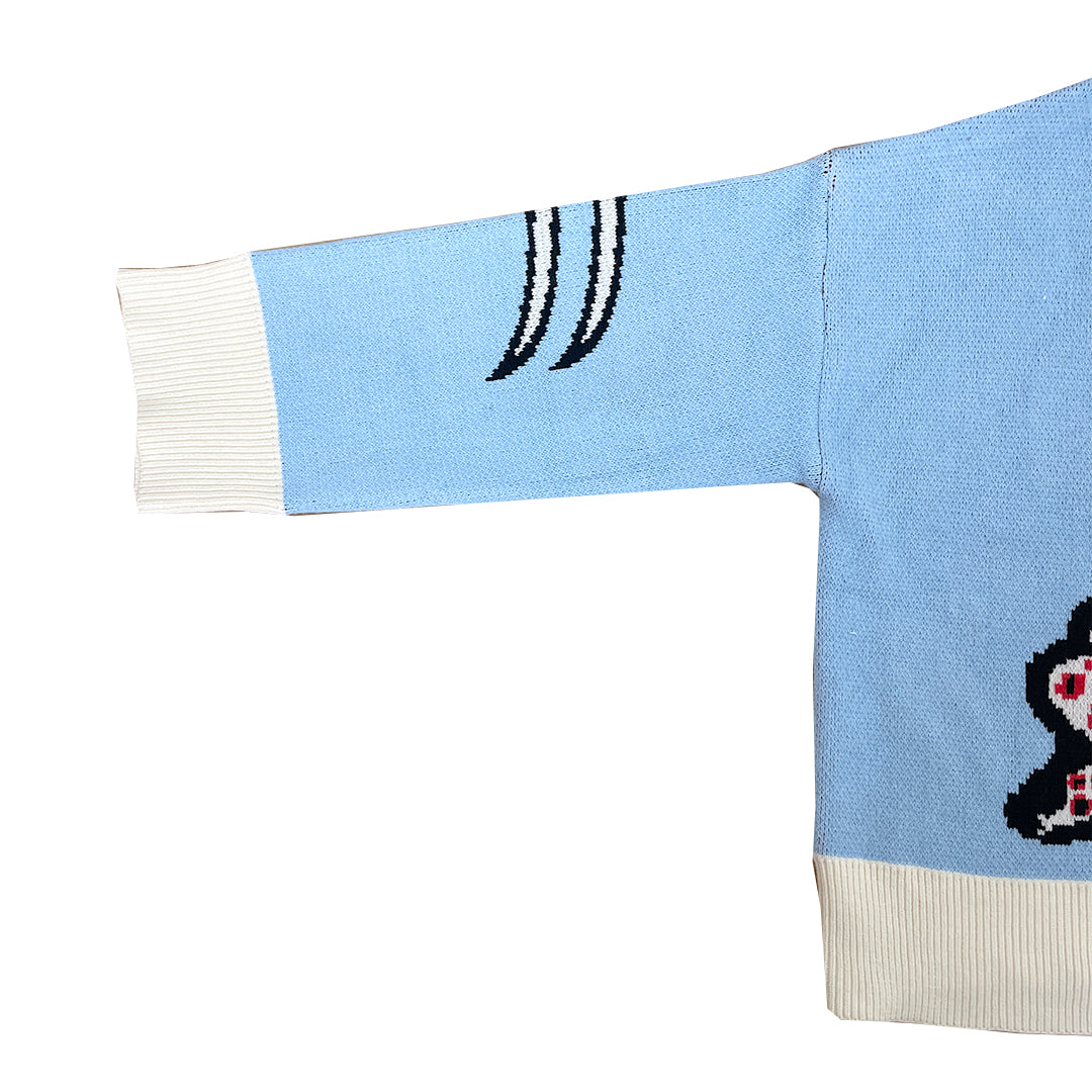 CG Panther Cardigan Blue & Red – Currie Goat