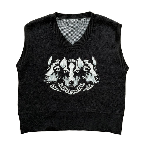 CG Cerberus Knit Sweater Vest Black & White